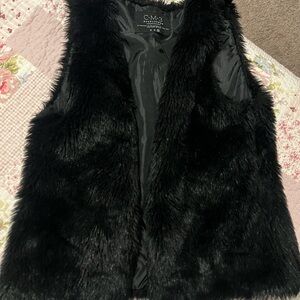 Elegant Black Faux Fur Vest for Women
